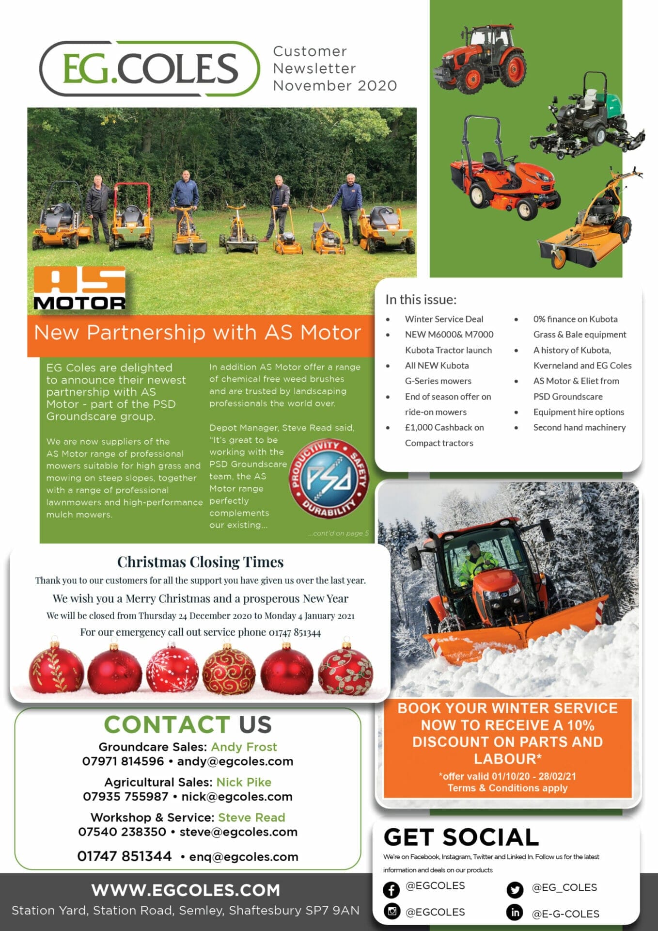 EG Coles Newsletter - November 2021