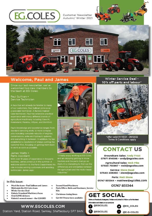 EG Coles Newsletter - Autumn Winter 2021