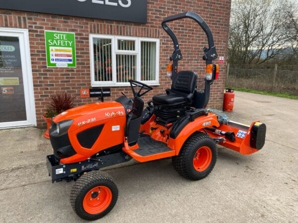 New Kubota BX231 4WD Tractor with Fox 1120 Flail Mower